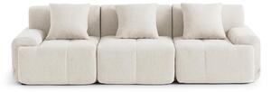 DIVANO MODULARE MILYSOFA SOFAMOUS, 3 posti, design lineare, tessuto di chenille color avorio