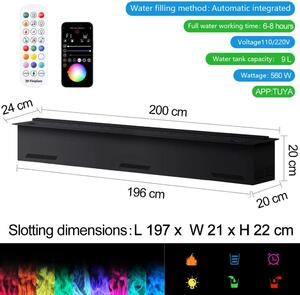 Camino a ultrasuoni - Umidificatore a ultrasuoni - Diffusore di aromi - Elemento decorativo per la casa - Camino decorativo