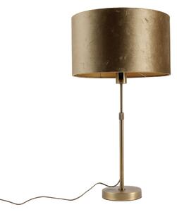 Lampada da tavolo bronzo con paralume in velluto bronzo 35cm - Parte