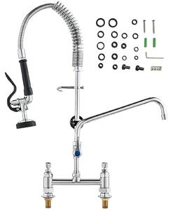 Rubinetto professionale per cucina - Tubo flessibile per rubinetto - Rubinetto per lavello - Miscelatore - Rubinetto di prelavaggio - Altezza: 26 pollici