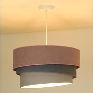 Duolla - Lampadario a sospensione con filo TRIO 1xE27/15W/230V diametro 45 cm rosa/grigio/bianco