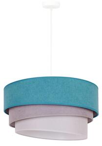 Duolla - Lampadario a sospensione con filo TRIO 1xE27/15W/230V diametro 45 cm turchese/grigio/bianco