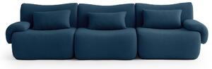 MILYSOFA SOFATIME Divano componibile a 3 posti, dal design lineare, in pregiato tessuto a riccioli, blu scuro