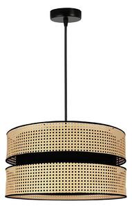 Duolla - Lampadario a sospensione con filo DUO 1xE27/15W/230V diametro 40 cm rattan/nero