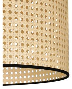 Duolla - Lampadario a sospensione con filo ROLLER 1xE27/15W/230V diametro 45 cm rattan/nero