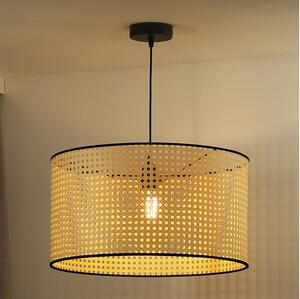 Duolla - Lampadario a sospensione con filo ROLLER 1xE27/15W/230V diametro 45 cm rattan/nero