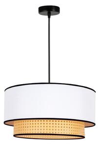 Duolla - Lampadario a sospensione con filo BOHO 1xE27/15W/230V diametro 45 cm bianco/rattan