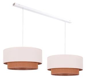 Duolla - Lampadario a sospensione con filo BOHO 2xE27/15W/230V beige/marrone