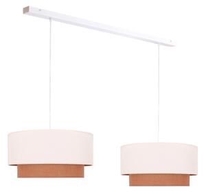 Duolla - Lampadario a sospensione con filo BOHO 2xE27/15W/230V beige/marrone