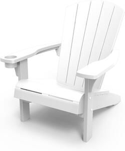 Sedia da Giardino Keter Alpine Adirondack 80x93x93 cm con porta bicchiere Bianco