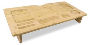Supporto Monitor 60x30x8 cm con 7 Scompartimenti in Legno