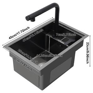 Lavello da cucina integrato - Lavello con rubinetto estraibile - Rubinetto per cucina - Lavello per bar - Lavello da piano cottura