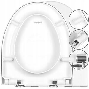 Sedile WC - Sedile per WC - per Cersanit Parva - Bianco - 40 cm x 35 cm - Antibatterico - Abbassabile - Coperchio per WC