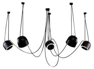 Shilo 9038 - Lampadario su filo DOHAR 5xE14/15W/230V nero