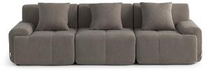 DIVANO MODULARE MILYSOFA SOFAMOUS, 3 posti, design lineare, tessuto in chenille, color grigio antracite