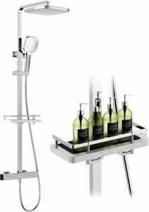 Set completo per doccia - Miscelatore per doccia - Doccia a pioggia - Doccetta - Miscelatore termostatico - Cromatura ad alta brillantezza