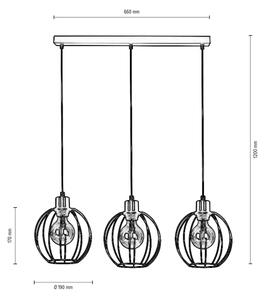 Spot-Light DO15659304 - Lampadario a sospensione con filo BERIS 3xE27/60W/230V