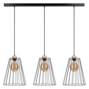 Spot-Light DO19319304 - Lampadario a sospensione con filo ORAZIO 3xE27/60W/230V pino