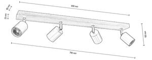 Spot-Light DO2911456 - Plafoniera MANARA 4xGU10/5W/230V pino