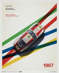 Stampe d'arte Porsche 911r - Bp Racing - Monza - 1967, (40 x 50 cm)