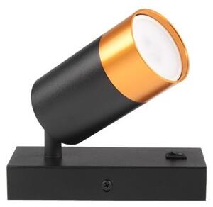 Faretto da parete 1xGU10/35W/230V nero/oro