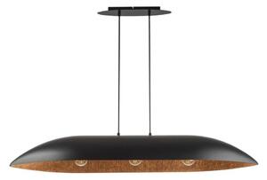 Lampadario a sospensione con filo GONDOLA 3xE27/60W/230V nero/rame