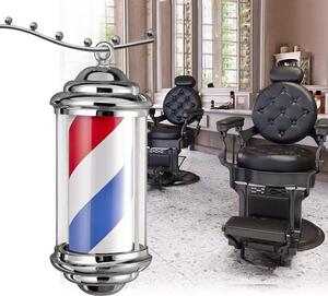 Palo da barbiere insegna barbershop Barber Pole argento 48 cm