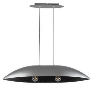 Lampadario a sospensione con filo GONDOLA 2xE27/60W/230V argento/nero