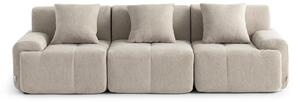 DIVANO MODULARE MILYSOFA SOFAMOUS, modello a 3 posti, dal design lineare, rivestito in tessuto di chenille color sabbia