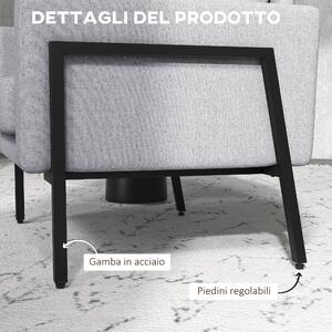 HOMCOM Poltroncina Imbottita per Soggiorno e Camera con Cuscini per Seduta e Schienale, 82x70x83.5 cm, Grigio