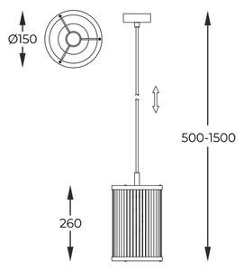 Zuma Line P0528-01F-V6AC - Lampadario a sospensione con filo SERGIO 1xE14/60W/230V oro