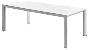 Tavolo da Giardino 90x190x75 cm in Alluminio Bianco