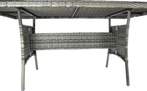 Tavolo da Giardino 160x80x74 cm in Rattan Sintetico Grigio