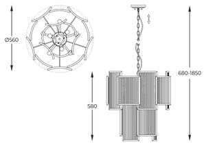 Zuma Line P0528-08A-F4AC - Lampadario a sospensione con catena SERGIO 8xE14/60W/230V cromo