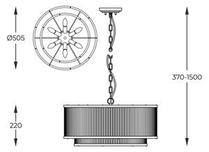 Zuma Line P0528-06H-V6AC - Lampadario a sospensione con catena SERGIO 6xE14/60W/230V oro