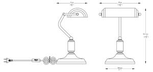 Zuma Line A2048-BK - Lampada da tavolo ROMA 1xE27/40W/230V nero