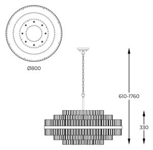Zuma Line P0567-16A-2GAC - Lampadario a sospensione con catena CONSTANTINOPLE 16xG9/28W/230V oro