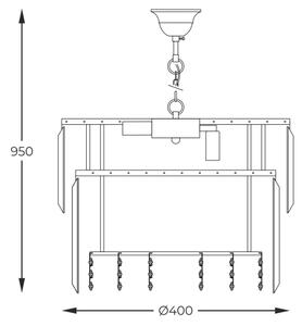 Zuma Line 19101/8 - Lampadario a sospensione con catena CAMILLE 8xE14/40W/230V oro