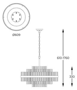 Zuma Line P0567-12A-2GAC - Lampadario a sospensione con catena CONSTANTINOPLE 12xG9/28W/230V oro