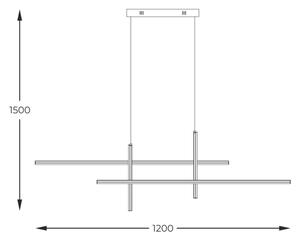 Zuma Line 22008P-BK/GD - Lampadario LED a sospensione con filo EDGE LED/42W/230V 3000/4000/6000K
