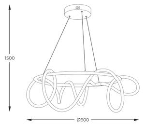 Zuma Line 20006PL-BK - Lampadario LED a sospensione con filo BALBO LED/58W/230V 3000/4000/6000K