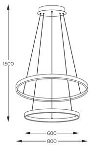 Zuma Line 2023200-GD - Lampadario LED a sospensione con filo BRENO LED/60W/230V 3000/4000/6000K