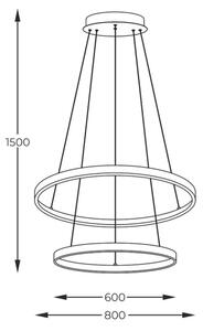 Zuma Line 2023200-BK - Lampadario LED a sospensione con filo BRENO LED/60W/230V 3000/4000/6000K