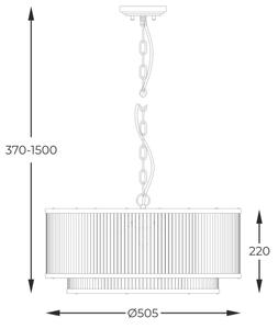 Zuma Line P0528-06H-P7AC - Lampadario a sospensione con catena SERGIO 6xE14/60W/230V nero