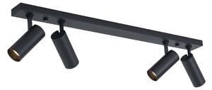 Plafoniera moderna nera con 4 luci LED dimmerabili - Tate