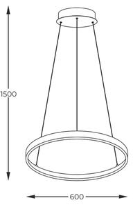 Zuma Line 2023201-BK60 - Lampadario LED a sospensione con filo BRENO LED/28W/230V 3000/4000/6000K