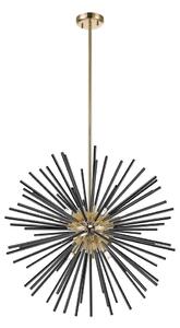 Zuma Line P0491-09C-F7BC - Lampadario a sospensione con supporto rigido URCHIN 9xG9/42W/230V oro/nero