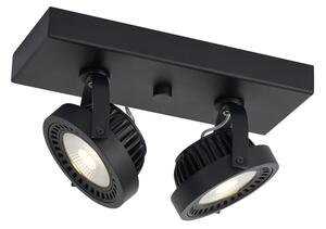 Faretto moderno da superficie nero con LED dimmerabile a 2 luci - Apollo