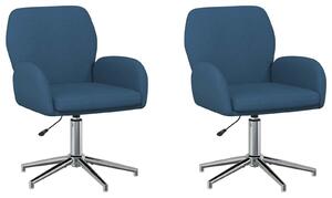 VidaXL Sedie girevoli, 2 pezzi, 54 x 58 x 90 cm, blu, rivestite in tessuto