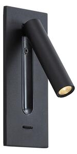 Lampada da parete moderna nera con LED inclusi - Plaza